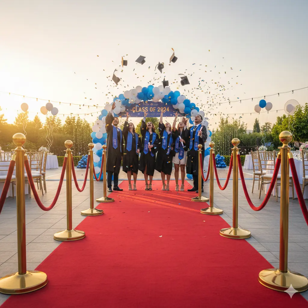 Red Velvet Rope Stanchions